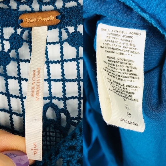 FREE PEOPLE Womens Lace Teal Blue Emily Midi Dress - Picture 8 of 8